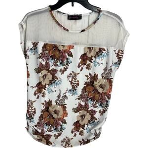 Annabelle Top S Floral Blouse Short Sleeve Mesh Y2K Fairy Made in USA Garden